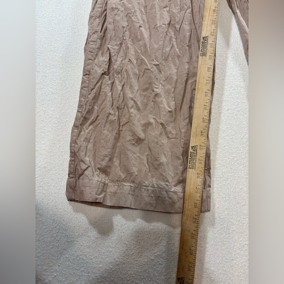 Eileen Fisher Tan Linen Ankle Pants Size 16 Straight Leg Lightweight Natural - Picture 4 of 5